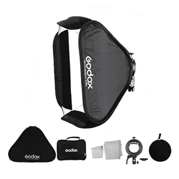فلاش پرتابل گودکس Godox Witstro AD400 Pro به همراه فرستنده فوجی XProF+ سافت باکس ۸۰×۸۰ و پایه