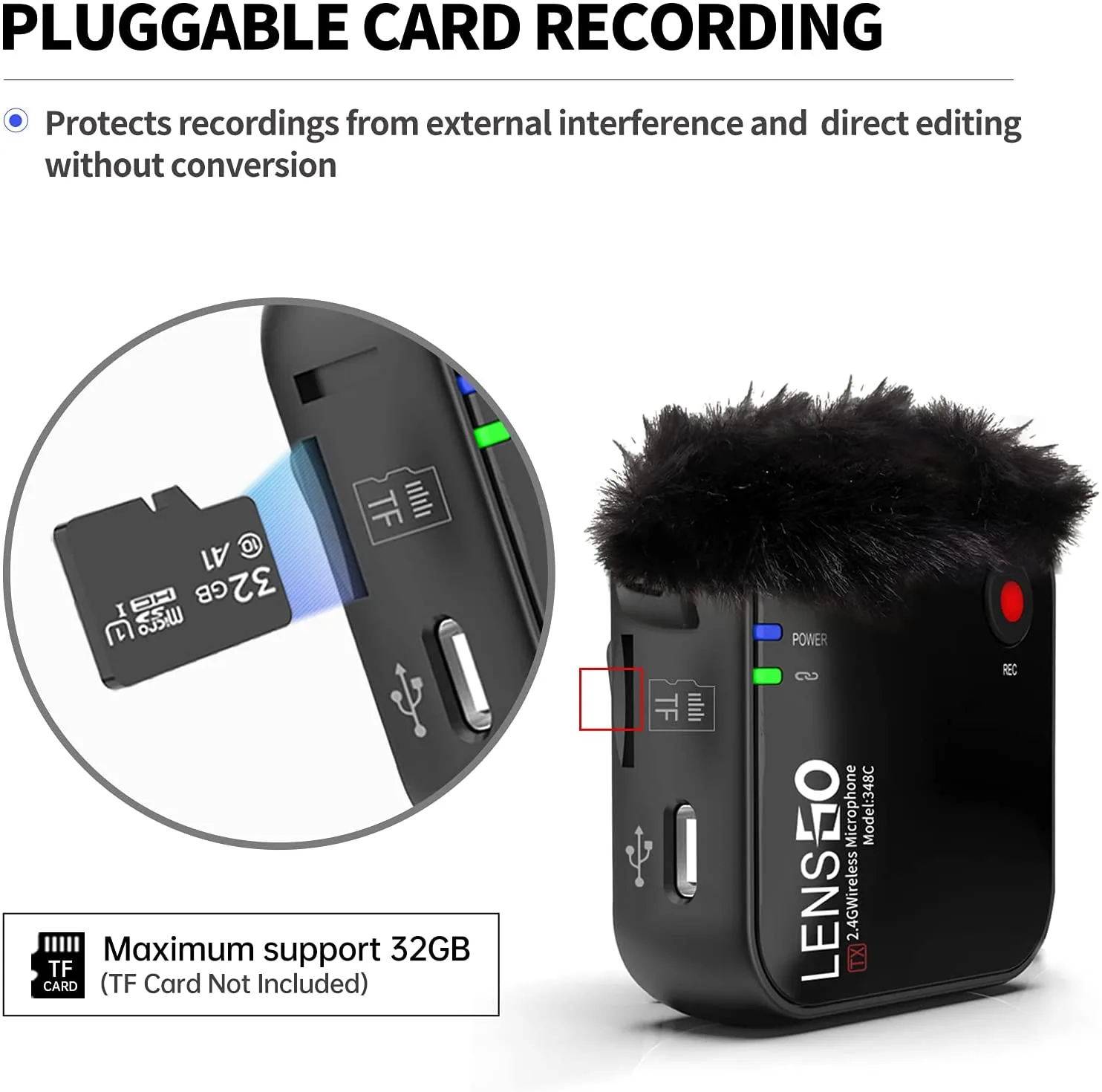 میکروفون وایرلس لنزگو LensGo Wireless Microphone v2