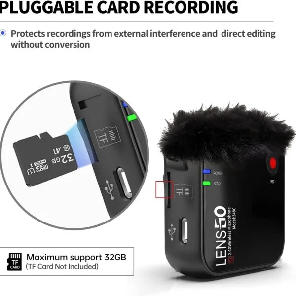 میکروفون وایرلس لنزگو LensGo Wireless Microphone v2