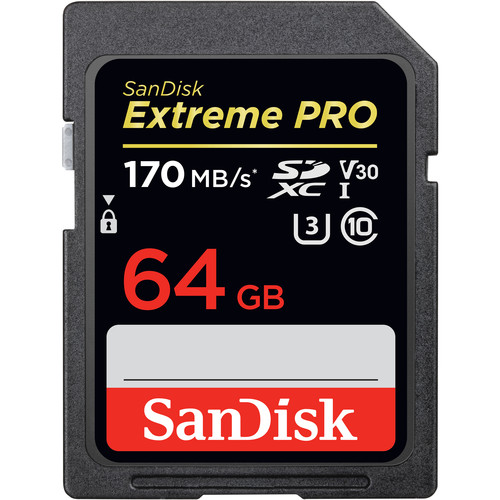 کارت حافظه اس دی سن دیسک SanDisk 64GB Extreme PRO UHS-I SDXC Memory Card 170MB/s