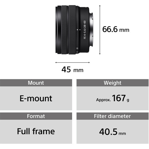 لنز زوم استاندارد سونی (NO BOX)Sony FE 28-60mm f/4-5.6
