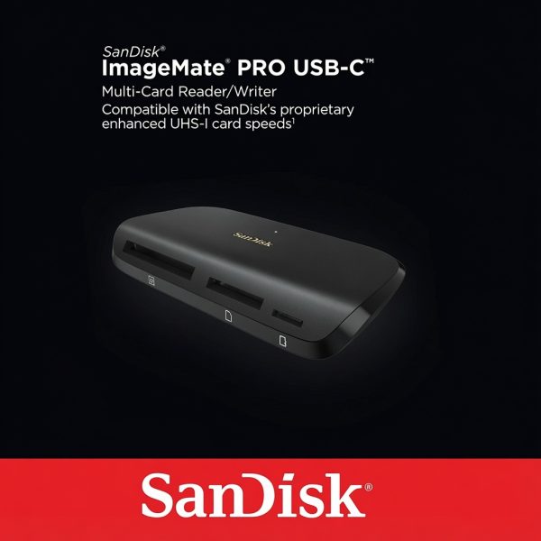 رم ریدر سن دیسک ImageMate Pro USB-C | کارتخوان حرفهای چندکاره 62 جعبه کارت خوان سندیسک ImageMate PRO USB-C چندکارته پشتیبانی از SD، microSD و CompactFlash